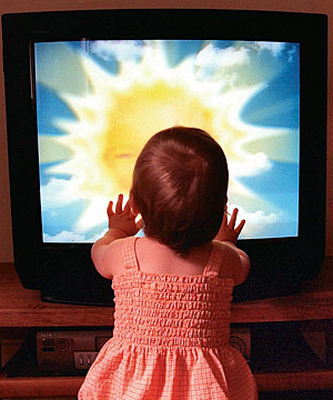 Child in front of TV